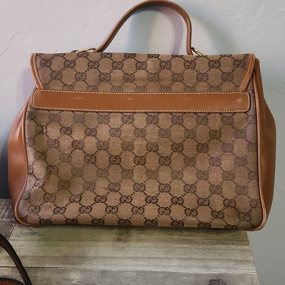 Gucci GG Canvas Tan and Brown Monogram Bag - Picture 3 of 14